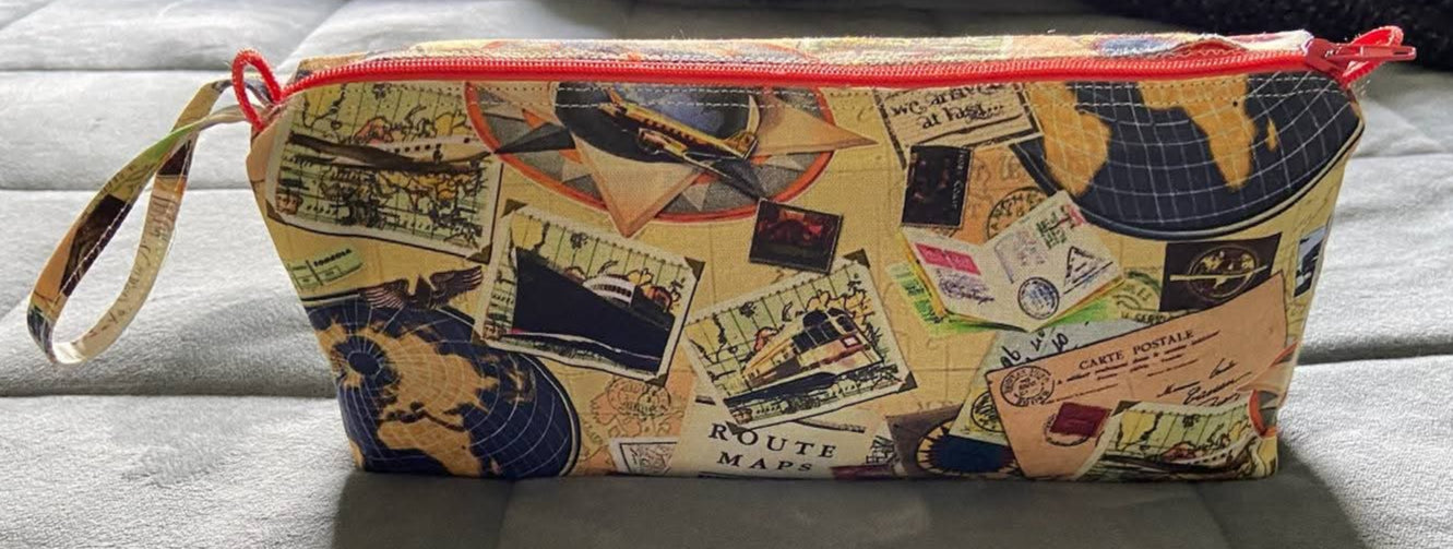 RFID travel themed trave case phone purse wristlet - holds keys, phone, money and all your essentials with the protection of RFID