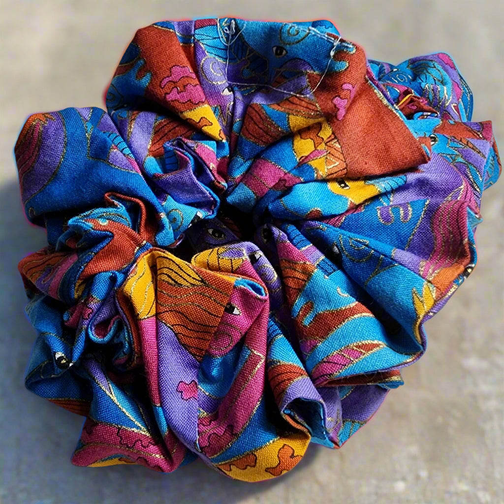 Scrunches multi-colored with horses