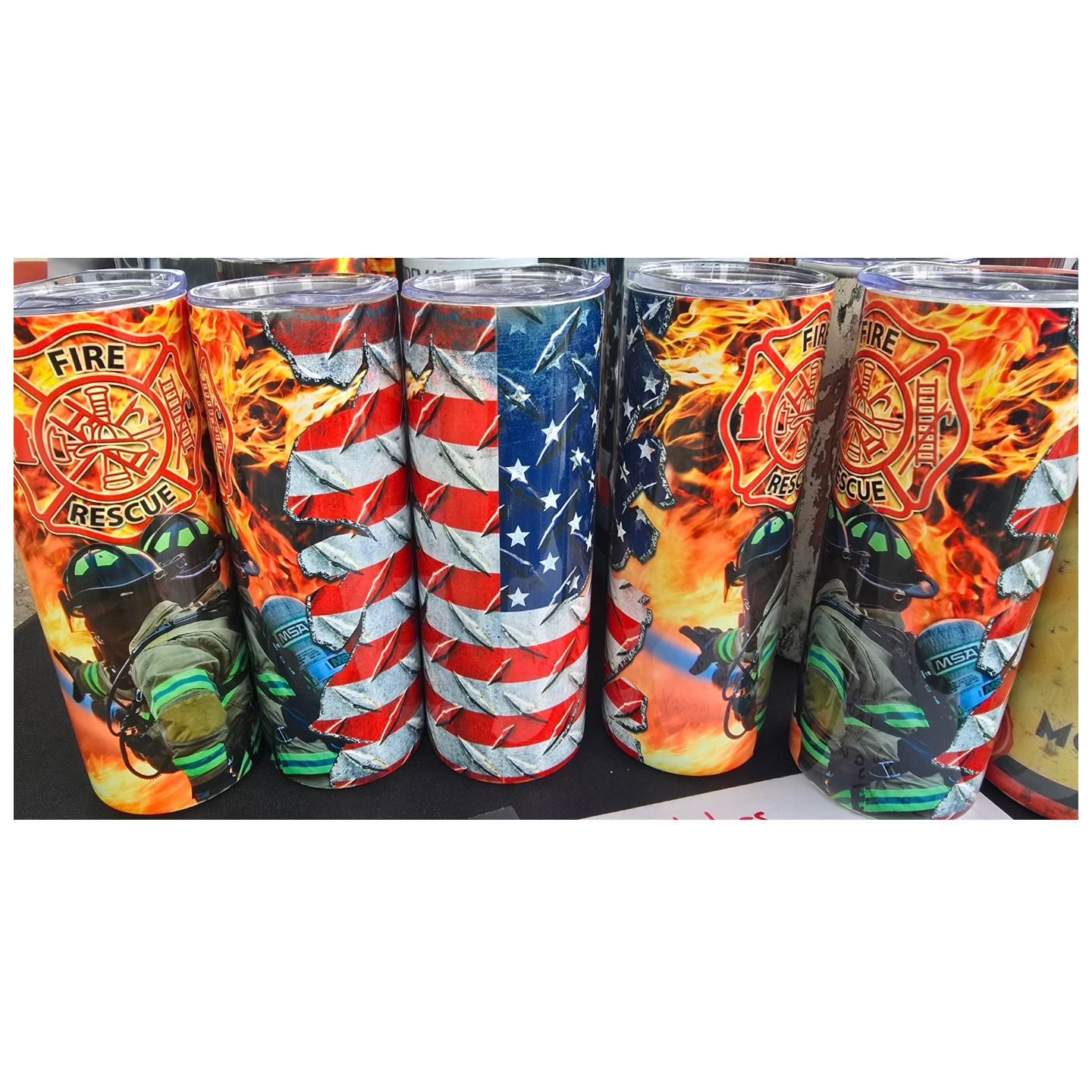 Firefighter-Themed 20 oz. Double Wall Insulated Tumbler with Tight Fitting Lid