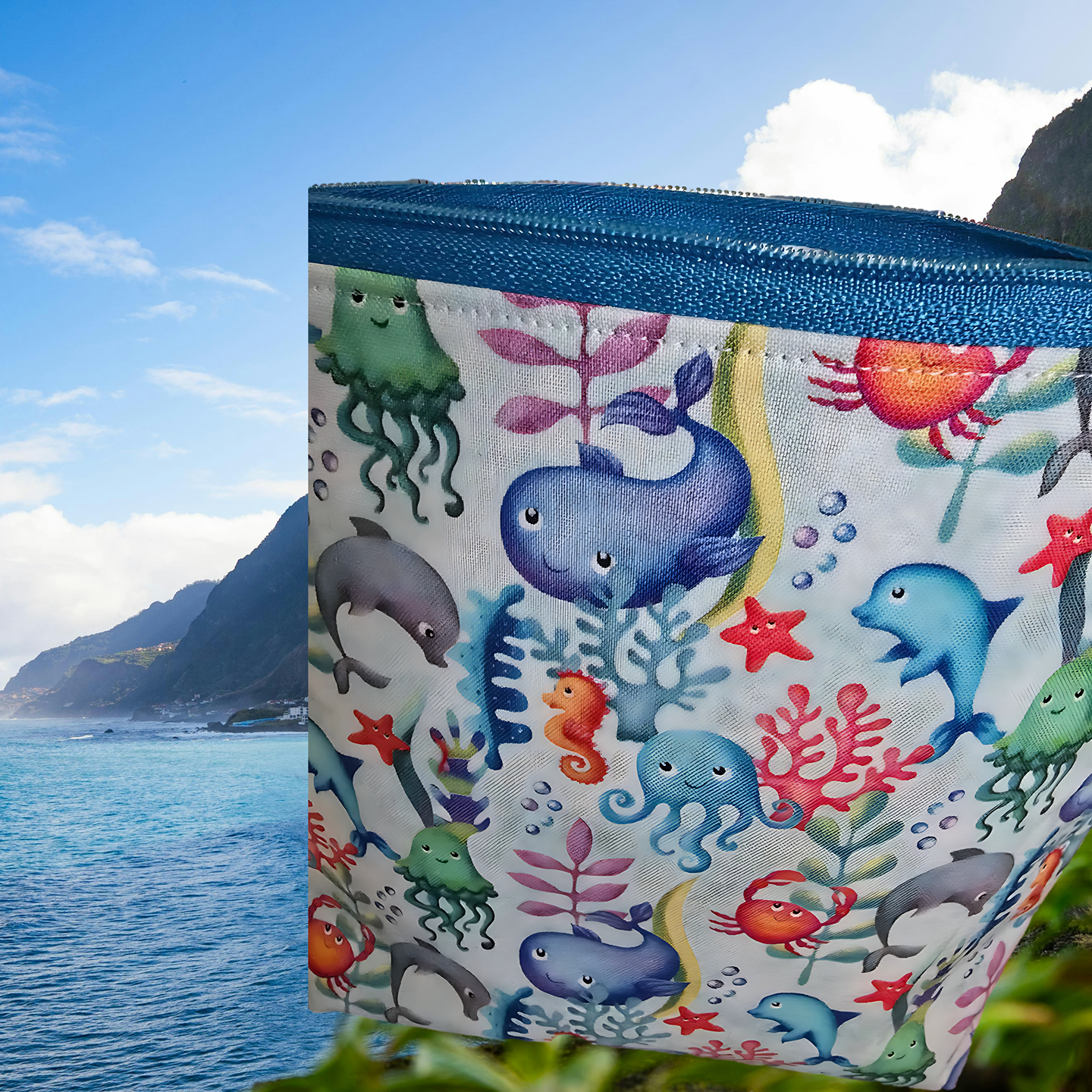 Ocean themed pouch: coin/money holder: travel bag: key chain: baby ocean creature clutch