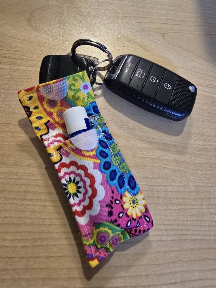 Retro Flower Keychain Set with Earbud Case, Lip Balm Holder & Wristlet β Cute Matching Accessories, Buy Individually or as a Set"