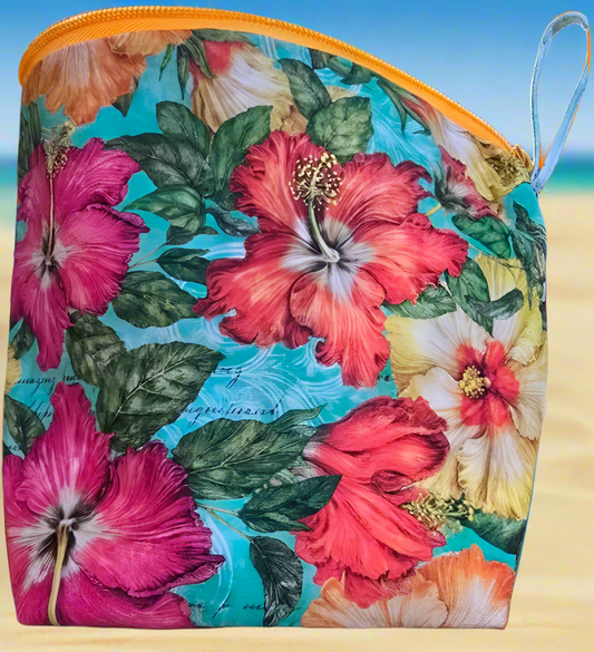 Hawaiian Vibes Pouch: travel bag: make-up bag: on-the- go bag
