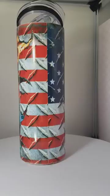 Firefighter-Themed 20 oz. Double Wall Insulated Tumbler with Tight Fitting Lid